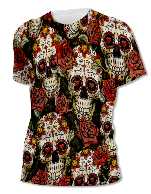 Skulls And Roses - Classic - Unisex All-Over Print Graphic Tee