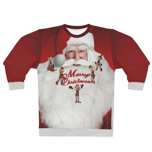 Santa And The Elves - All-Over Print Unisex Sweatshirt
