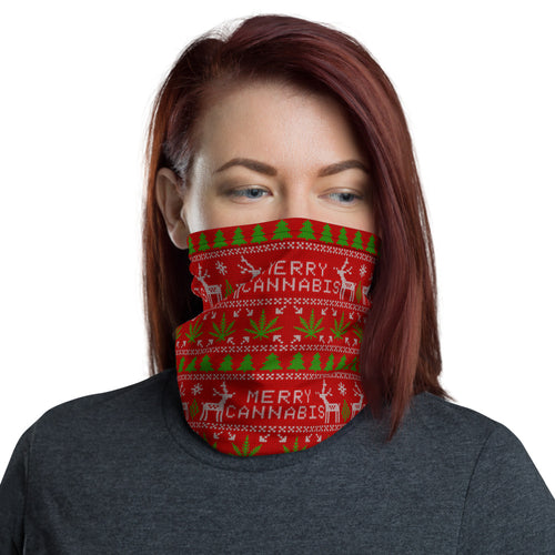 Merry Cannabis Seamless - Fugly Uglies XMas Neck Gaiter
