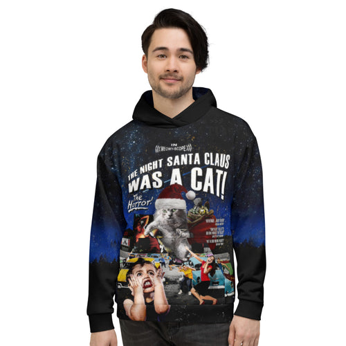 Santa Was A Cat - All-Over Print Unisex Hoodie