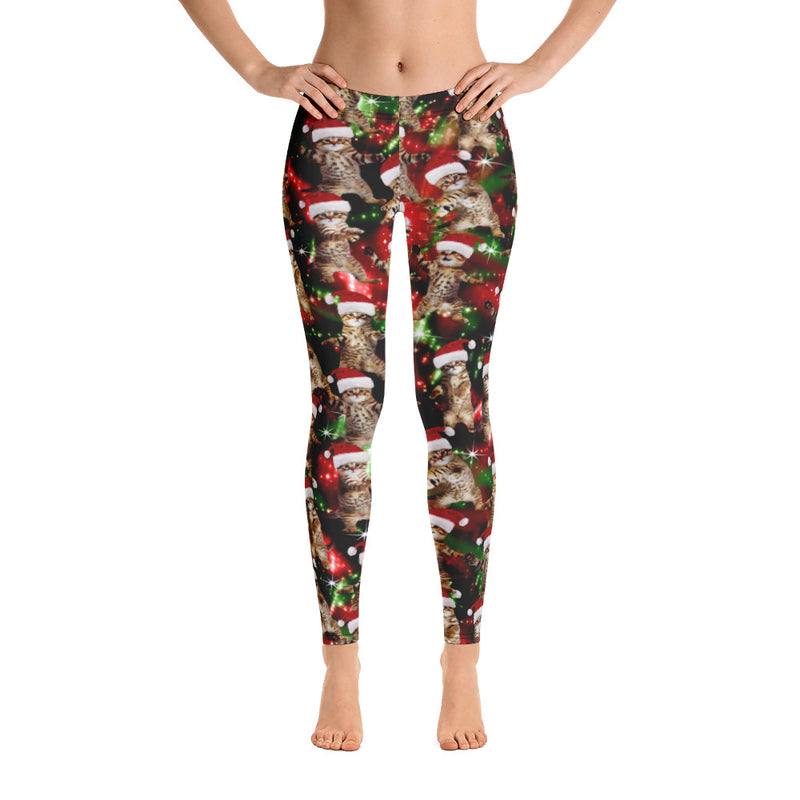 Disco Kitty - Christmas Dance Party -  All-Over Print Leggings