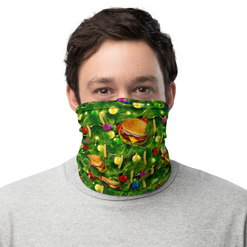 Burger & Fries Christmas Tree - Fugly Uglies XMas Neck Gaiter