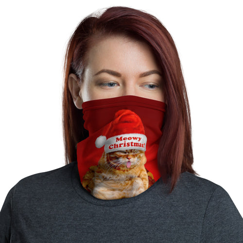 Meowy Christmas - Fat Cat - Fugly Uglies XMas Neck Gaiter