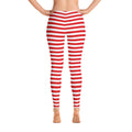 Red Horizontal Stripes - All-Over Print Leggings