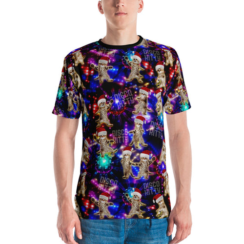 Meowy Christmas - (Disco Kitty) - Unisex All-Over Print T-Shirt